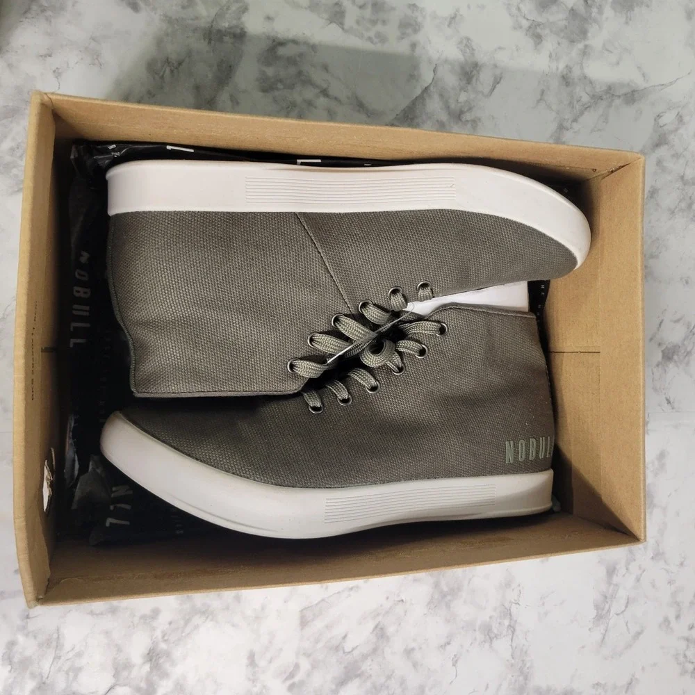 Nobull Men's 6 Women's 7.5 High Top Superfabric Shoes Sneakers Olive Green Gym